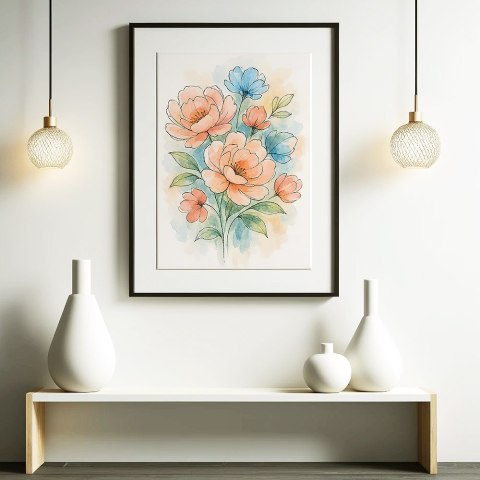 Kwiatowy Akwarelowy Romantyzm Plakat Kwiatowy Akwarelowy Romantyzm Plakat
