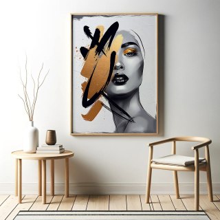 "Monochromatyczny Portret z Akcentem" Plakat