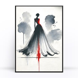 Sylwetka w Czerwieni Plakat