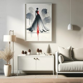 Sylwetka w Czerwieni Plakat