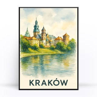Wawel Akwarelowy Pejzaż Plakat