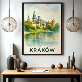 Wawel Akwarelowy Pejzaż Plakat