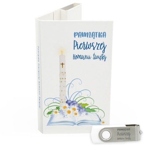 Biała Komunia ze Świecą - Kwiaty - DigiAlbum PK6026