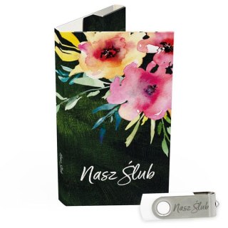 Nasz Ślub - Akwarelowe Kwiaty na Zieleni - DigiAlbum SL7013
