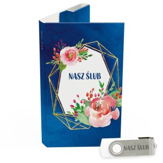 Nasz Ślub - Niebieski z Geometrią i Złotem - DigiAlbum SL7027