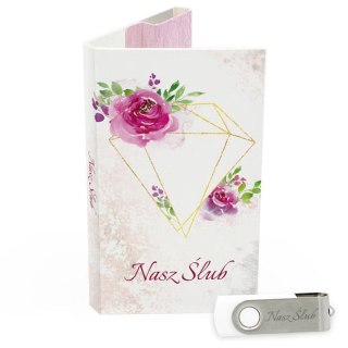 Nasz Ślub - Różowe Kwiaty z Diamentem - DigiAlbum SL7053