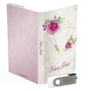 Nasz Ślub - Różowe Kwiaty z Diamentem - DigiAlbum SL7053