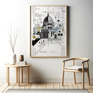 Geometryczna Architektura Rzymu Plakat