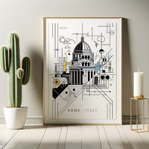 Geometryczna Architektura Rzymu Plakat