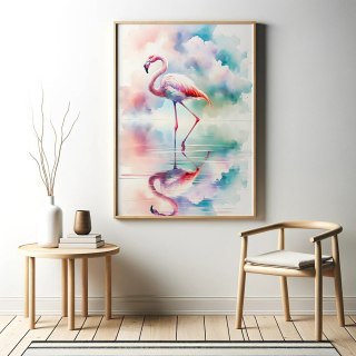 Elegancki Flamingo Plakat