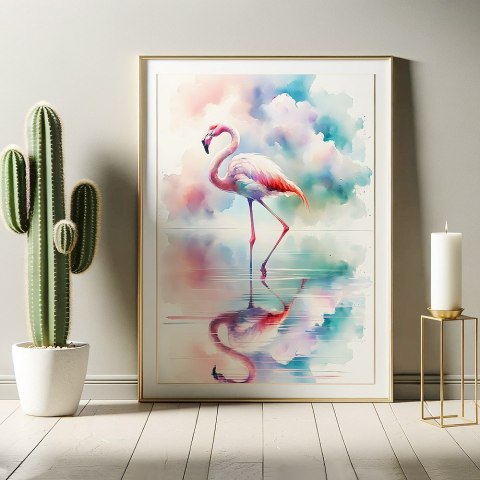 Elegancki Flamingo Plakat