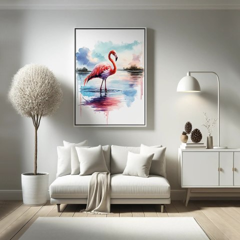 Flamingo w Stylu Akwarelowym Plakat