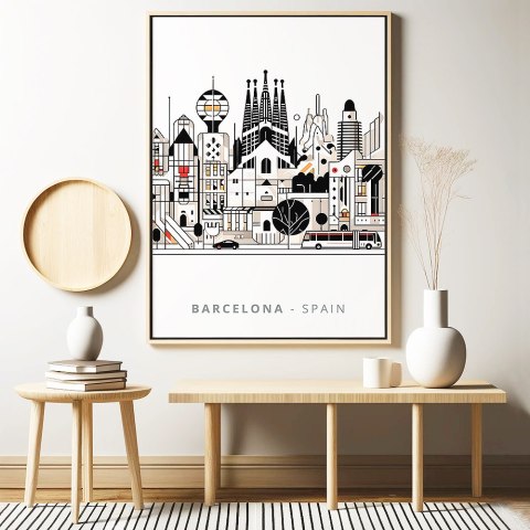 Minimalistyczna Barcelona Plakat