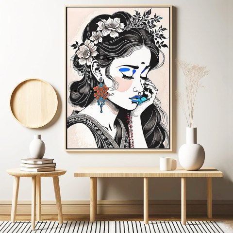 Melancholijny Portret Boho Plakat