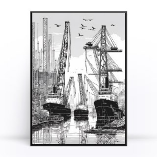 Monochromatyczny Port Plakat