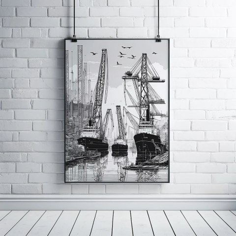 Monochromatyczny Port Plakat