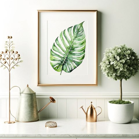 Monstera w Akwareli Plakat