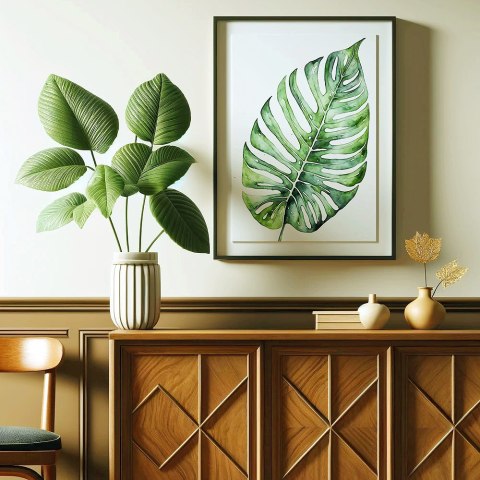 Monstera w Akwareli Plakat