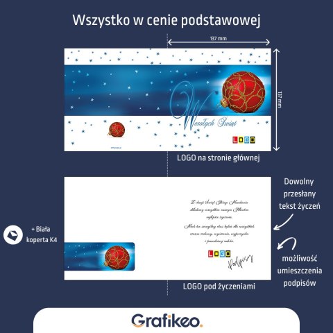 Kartki Świąteczne z Logo - Bombka Biznesowa BN2-114