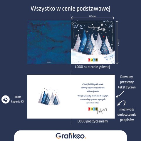 Kartki Świąteczne z Logo - Choinkowy Kontrast BN2-180