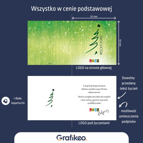 Kartki Świąteczne z Logo - Choinkowy Minimalizm BN2-224