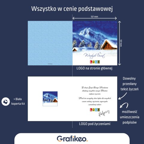 Kartki Świąteczne z Logo - Śnieżne Ukojenie BN2-184