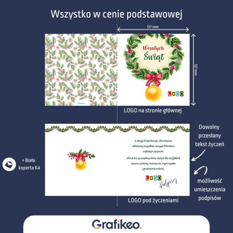 Kartki Świąteczne z Logo - Świąteczny Blask BN2-052