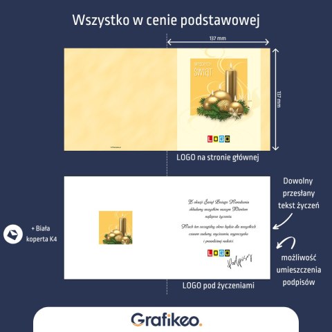 Kartki Świąteczne z Logo - Świąteczny Blask BN2-082